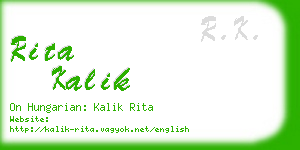 rita kalik business card